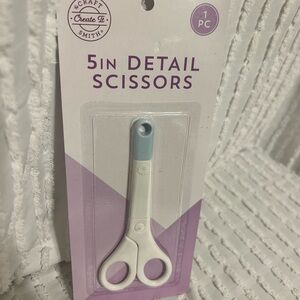 5in Detail Scissors with White and Blue Handle
